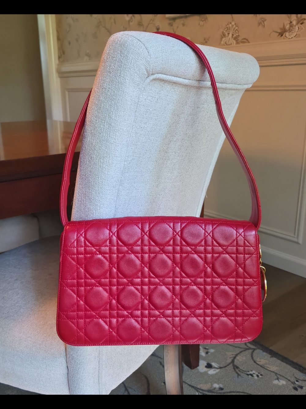 Red Quilted Shoulder Bag by